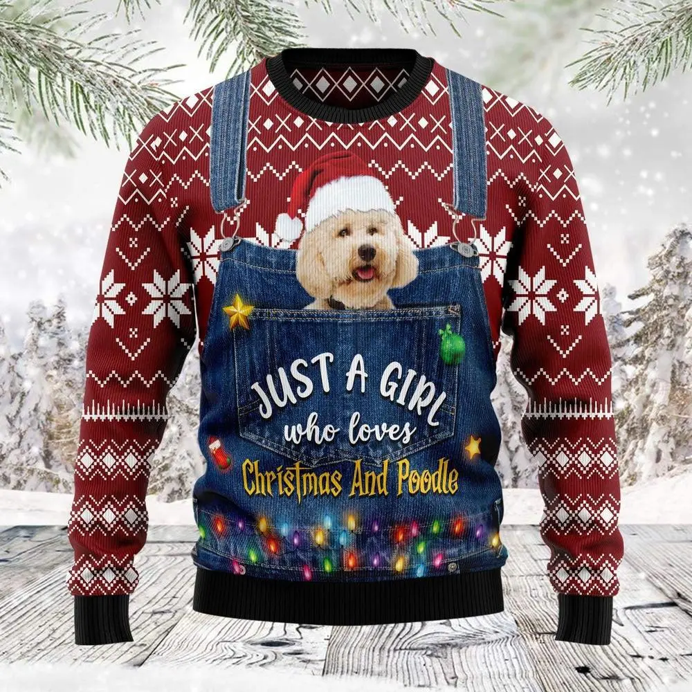 Just A Girl Who Loves Christmas And Poodle Ugly Sweater