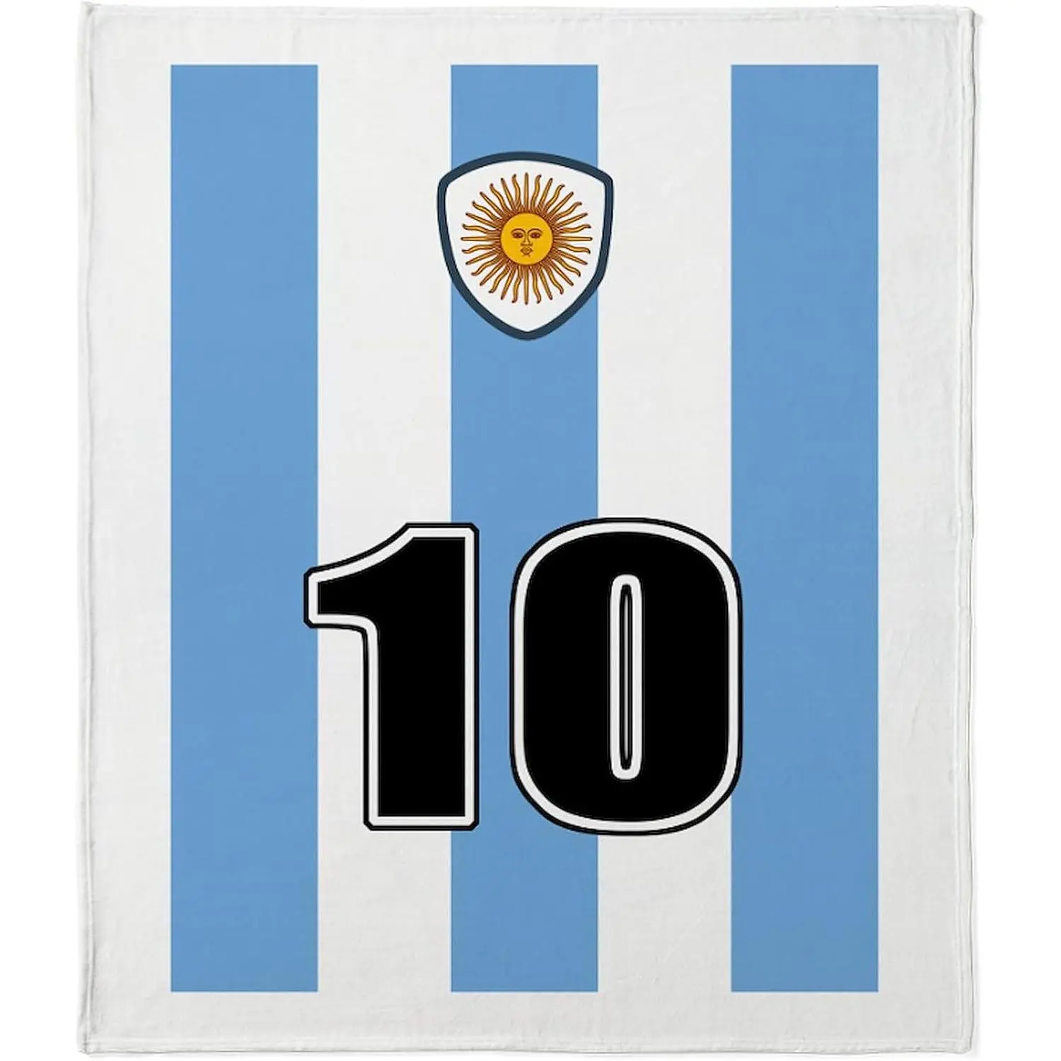 Argentina Soccer Throw Blanket - 100% Polyester Plush Fleece, Adult, All Seasons, Lightweight, Machine Washable, 60"x50"