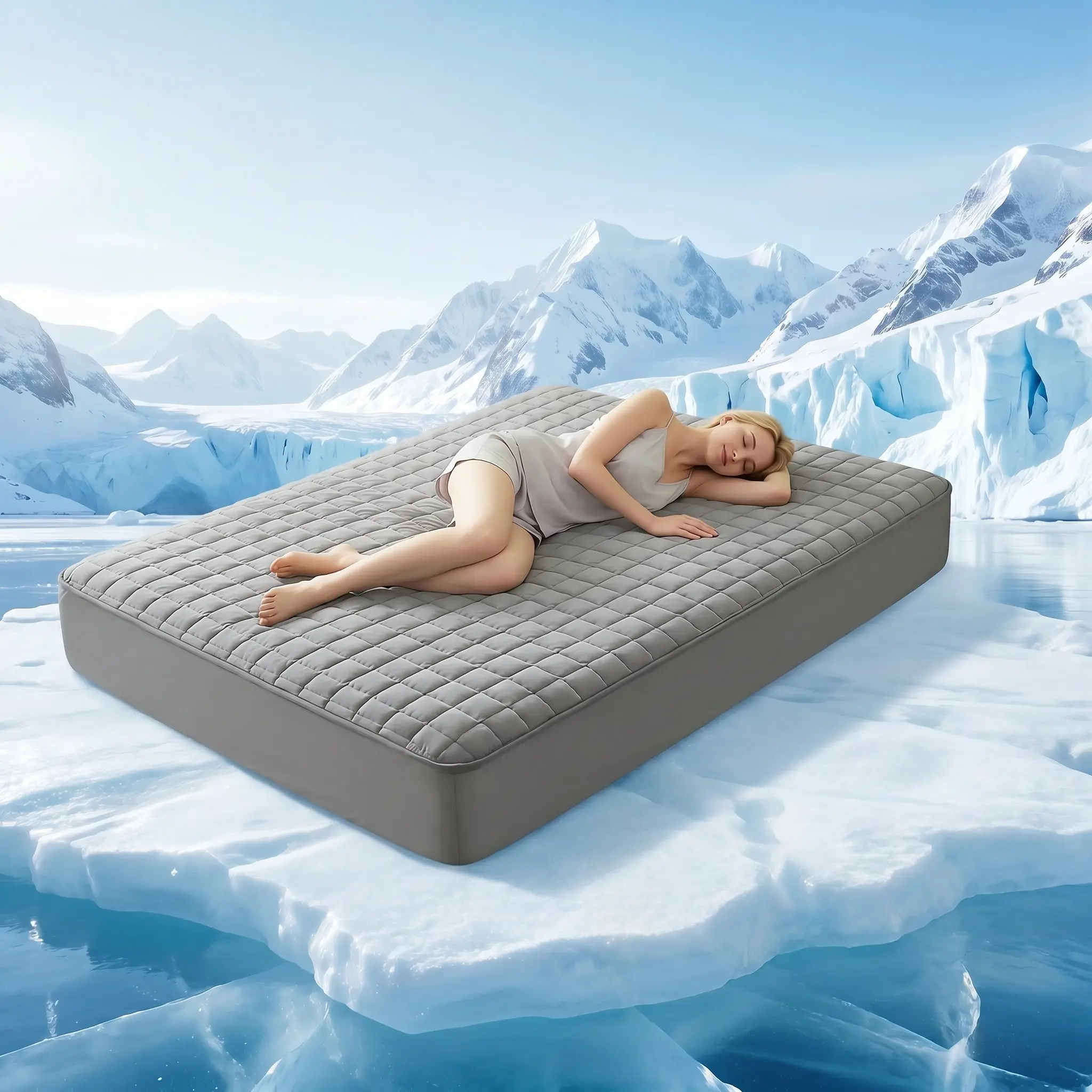 1 Piece Waterproof Mattress Protector Cover (without pillowcase and pillow), Quilted Design Silent Elastic Fitted Sheet, Minimalist Thick Bed Pad Cover, Available in Various Sizes for Double/Full XL King Size Beds, Excluding Pillows and Insert Durable sum