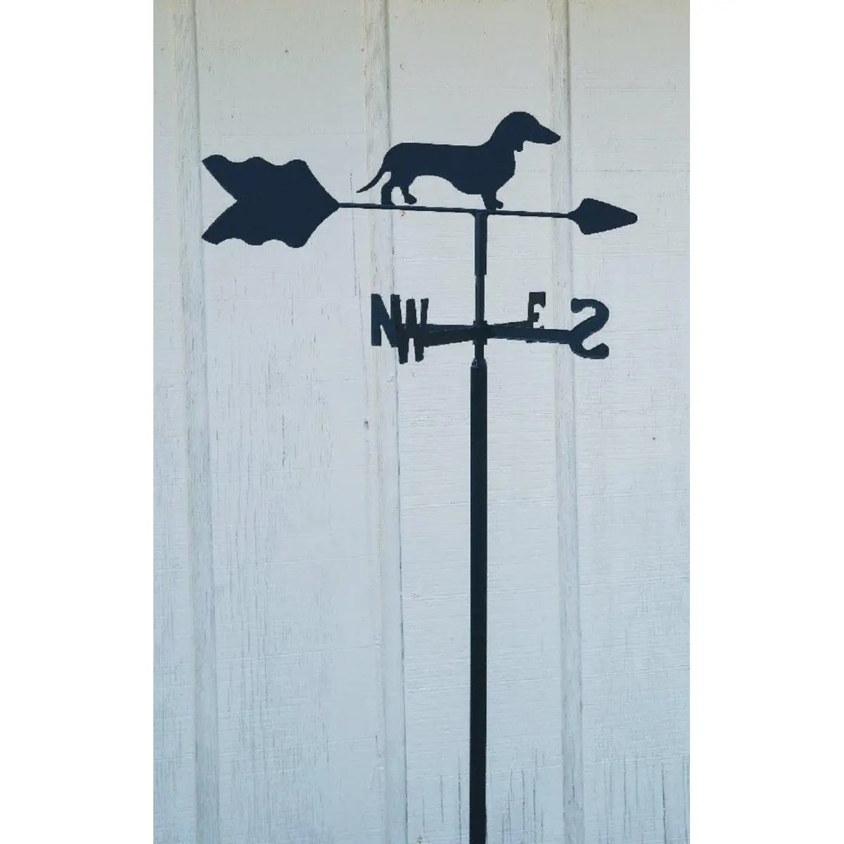 212 MAIN Dachshund Garden Mount Weathervane, Outdoor Lazy Scroll Decor for Home Improvement and Garden Supplies, Steel, Ground Mount, Durable, Plasma Cut, Yard, Metal Decorations Wind Sculptures