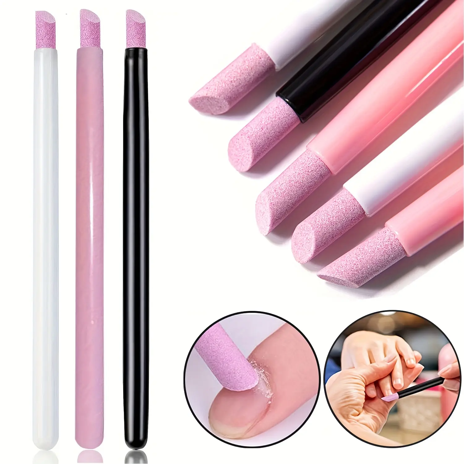 3pcs /10pcs Portable Quartz Grinding Pen Nail Art Cuticle Dead Skin Remover Nail Manicure Stick Nail Files accessories tool For Household Beauty Salon Peeling Dead Skin Repairing Nail Art Tools Nail File Kit