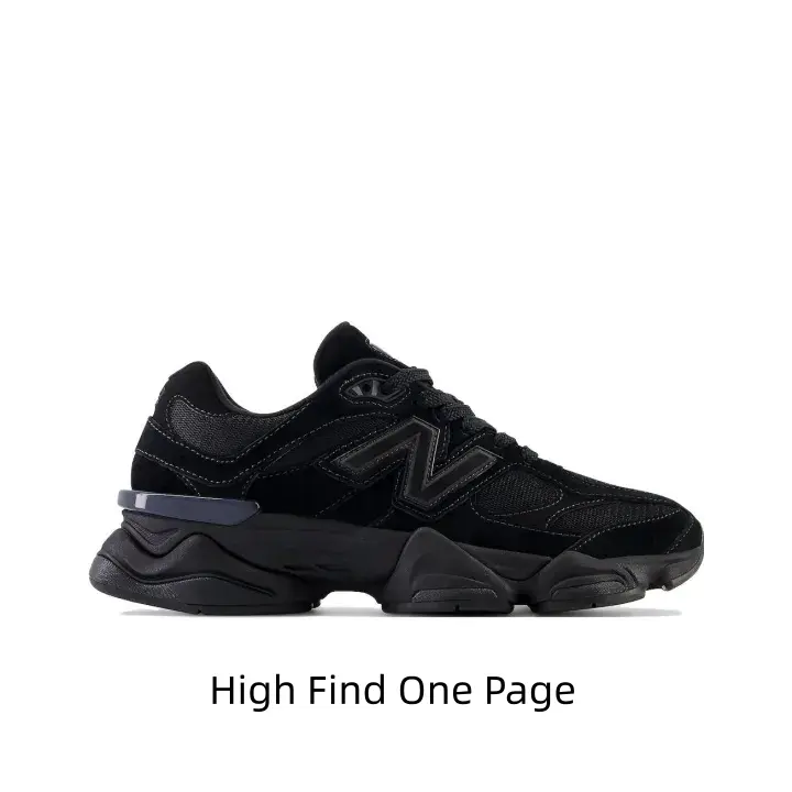 Unisex all-black dad sneakers, suede and mesh spliced upper with chunky sole. Retro curved shape fits streetwear, commuting and daily casual outfits.