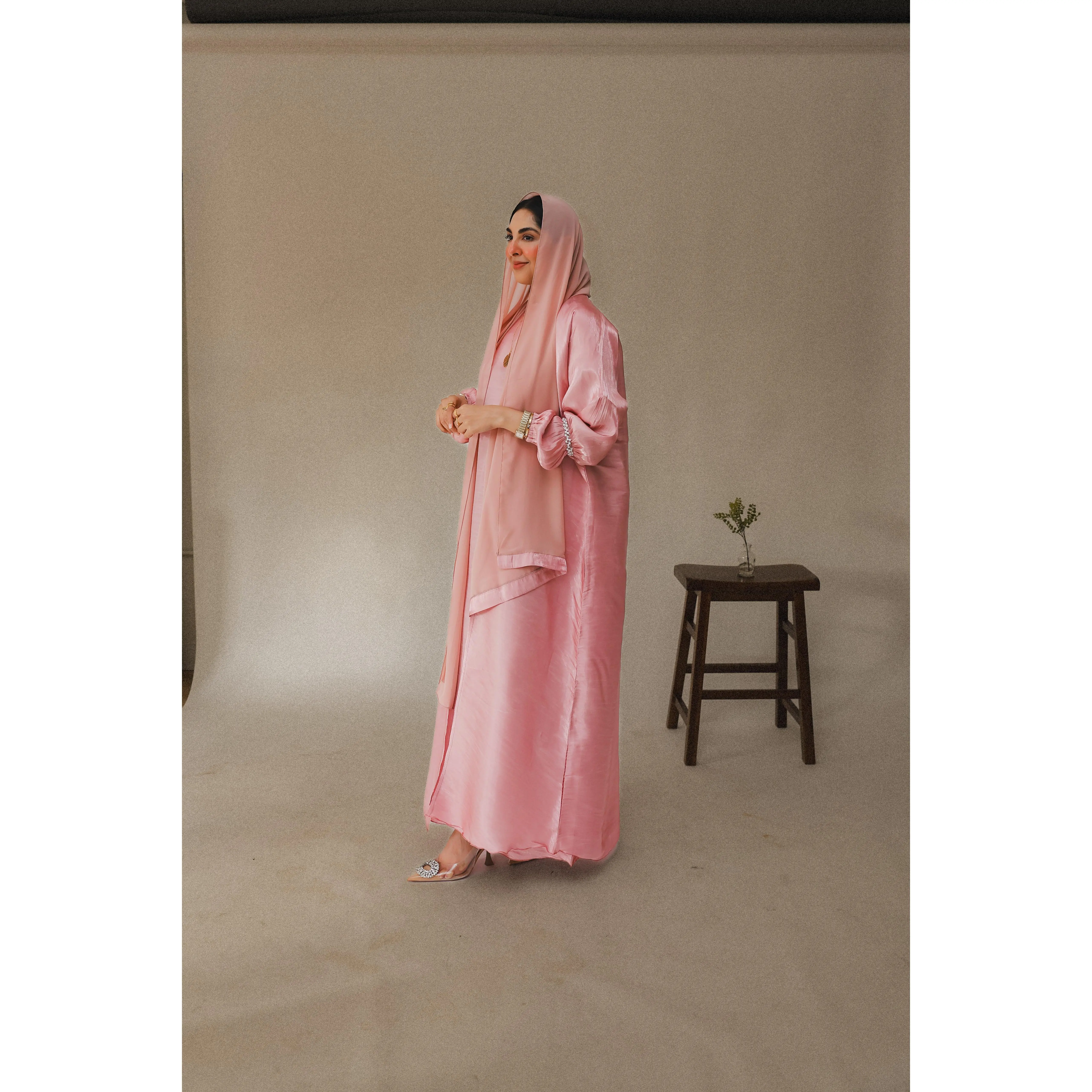 Pearl Whisper Abaya - Blush Rose Pink
