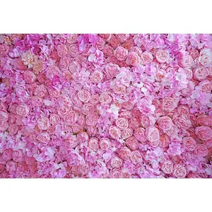 7x5ft Pink Rose Wall Photography Background Wedding Baby Shower Girls Princess Birthday Backdrops for Photoshoot Valentine's Day Mothers Day Cake Table Decoration Banner Photo Props