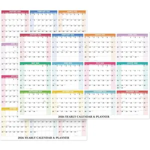 2026 Yearly Wall Calendar - Dry Erase Calendar 2026, Erasable Wall Calendar 2026, Jan 2026 - Dec 2026, 34.8'' x 22.8'', 2-Sided Horizontal/Vertical