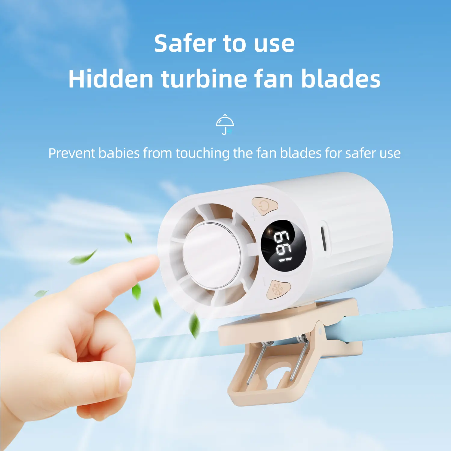 Compact Adjustable Airflow ABS Clip-On Waist Fan - Cordless Rechargeable, Semiconductor Cooling Plate, Fine Stepless Speed Control, LED Speed/Battery Display & LED Light, 360° Cooling Rotatable, USB Charging, Camping Handheld Design, for Outdoor Work, Con