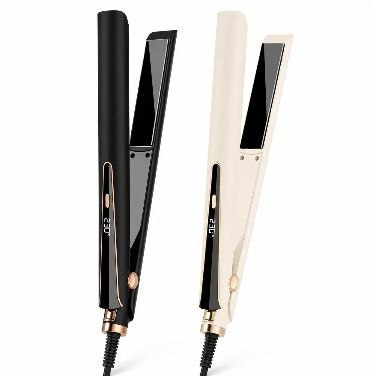 2-in-1 Professional Hair Straightener & Curler | Ceramic Flat Iron with LCD Display | 5-Level Fast Heating Anti-Frizz Styling Tool