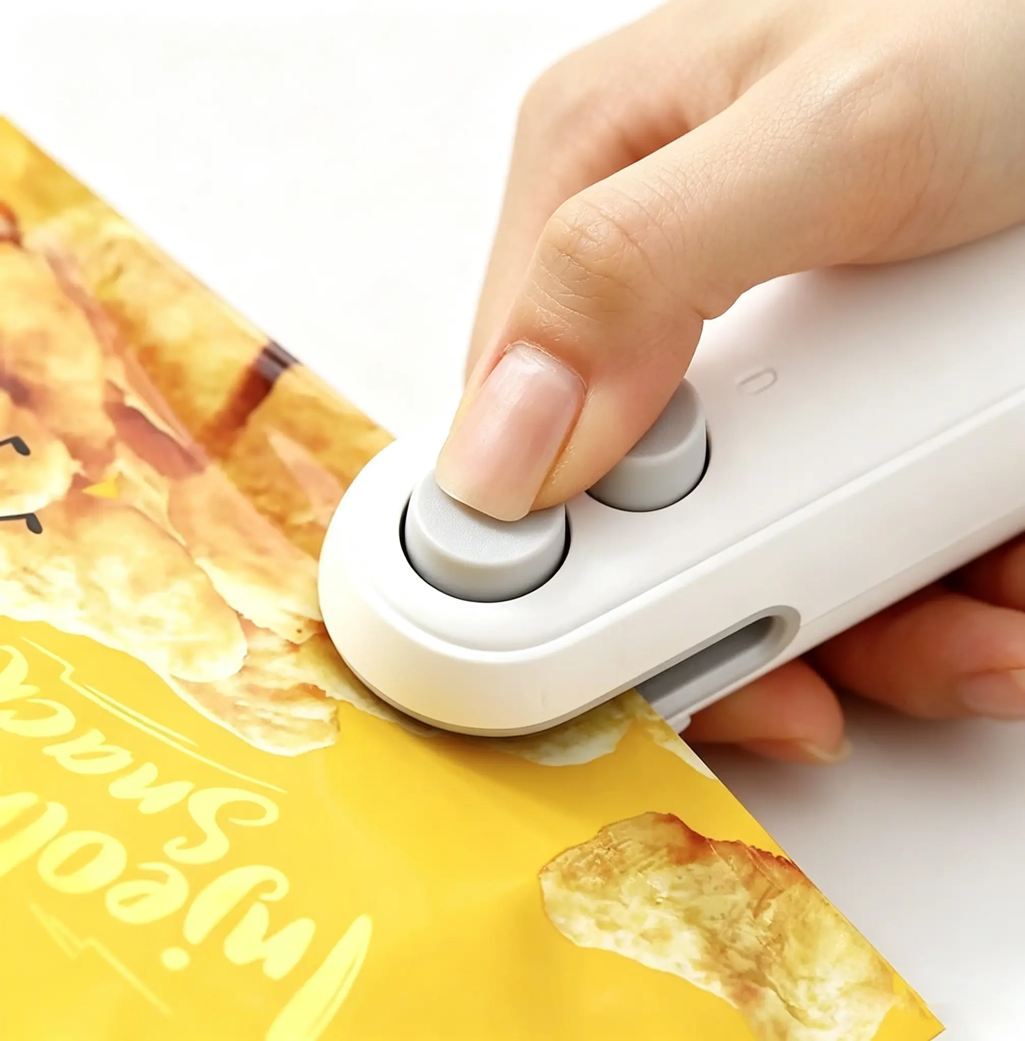 2-in-1 Mini USB Rechargeable Snack Bag Sealer, Unisex 1-Piece ABS Plastic Heat Sealing Machine for Daily Food Storage, Keep Snacks Fresh Anywhere