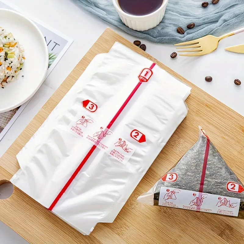 50/100pcs Onigiri Bags- Freshness Preserving Disposable Rice Ball Storage Bags, Japanese Style Double Layer Triangle Rice Ball Packaging Bag Outdoor Picnic Convenience Rice Ball Bag