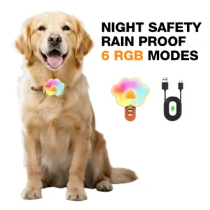 Lekereise LED Dog Collar Light – USB-C Rechargeable, 6 Modes, Waterproof Silicone Safety Collar for Night Walking, Running & Camping TikTokShopBlackFriday