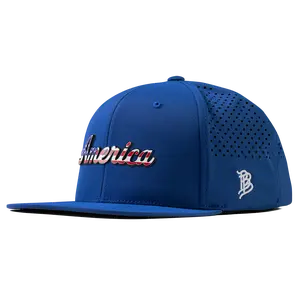 America Script Flat Brim Performance Hat