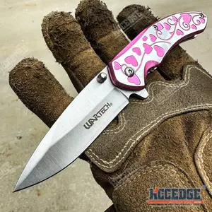 7" Outdoor Everyday Carry EDC Hearts Folding Pocket Knife for Men Women – Sharp Stainless Steel Blade, Compact & Durable Gear Tools for Camping, Hiking, Survival