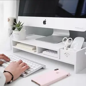 Office Storage Shelf Drawer Multifunctional Desktop Monitor Stand Simple Desktop Computer Height Rack, Work Accessories