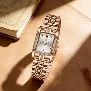 GOHUOS Elegant Quartz Wristwatch with Diamond Accents, 3ATM Water Resistant, Ultra-Slim 8mm Case, Scratch-Resistant Mirror, Secure Butterfly Clasp, Gift Box Included for Everyday Elegance Casual Waterproof Watch