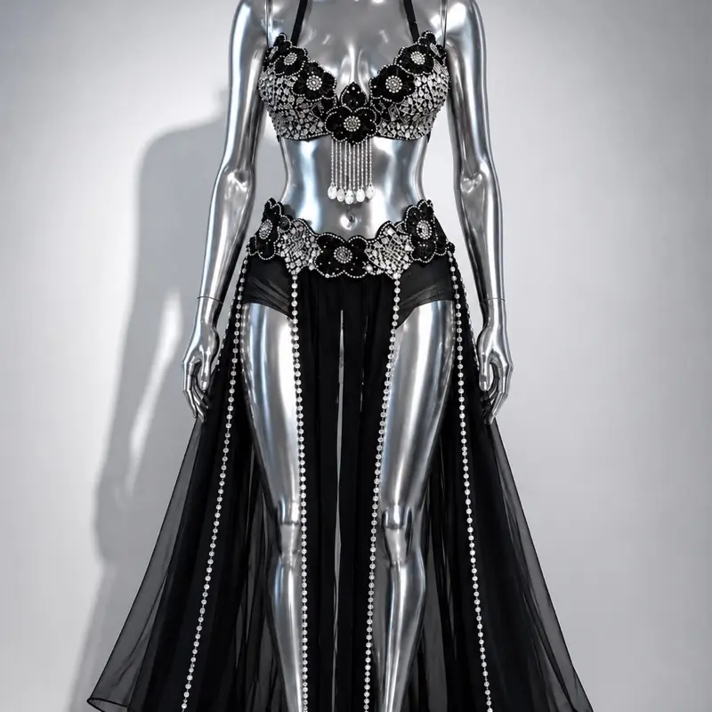 Egyptian Princess Style Costume Set for Women, Black Crystal Nile Queen Halloween Cosplay Dress for Themed Events, Clothes, Women's Clothes, Halloween Costume, Accessories, Lady, Elegance, Costume Ideas
