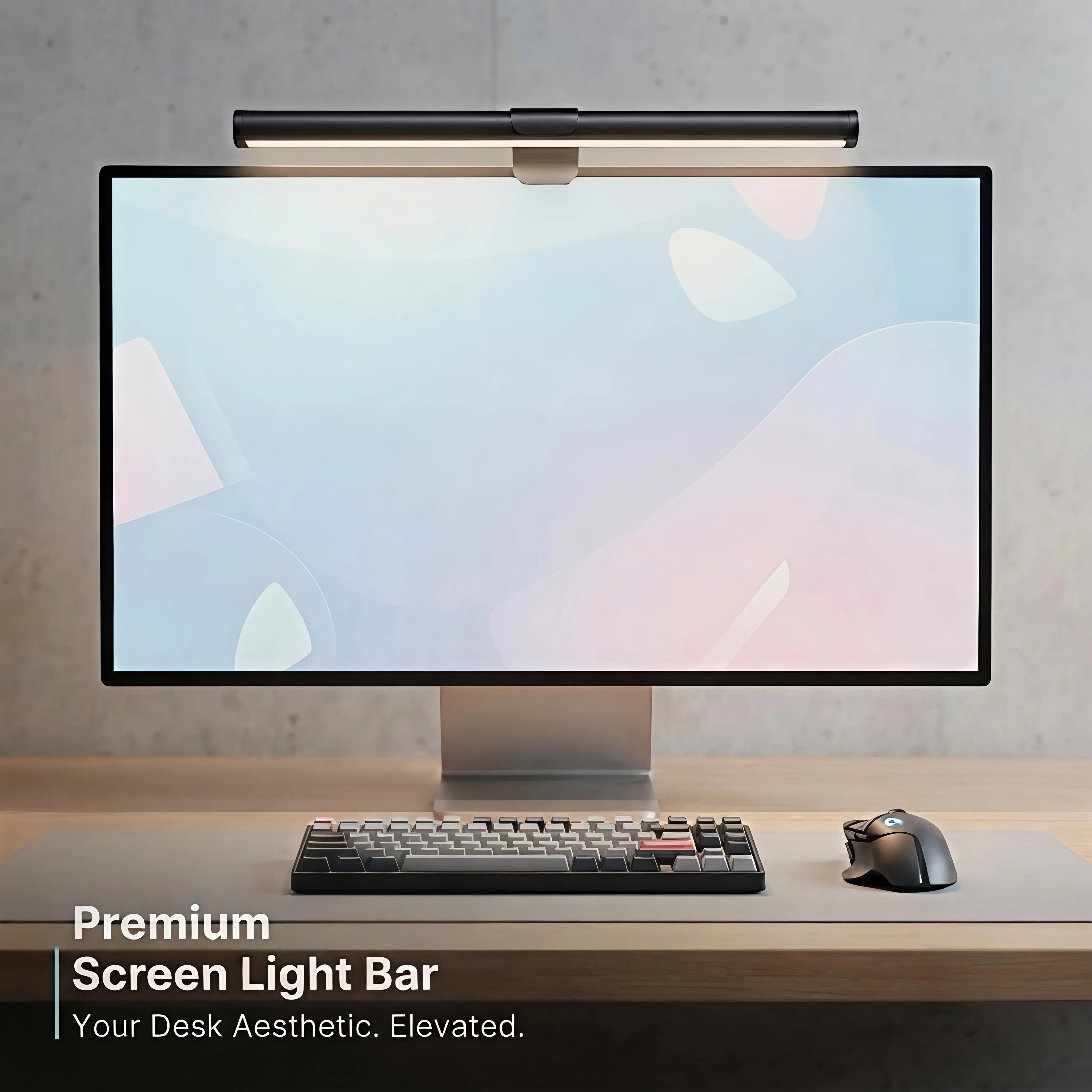 RGB Monitor Light Bar - USB LED Eye Care Lamp with 16M Colors, 3 Color Modes, Stepless Dimming, Memory Function, Gamer Stuff, Room Accessories, Home Decor, Apartment Stuff for Teenage Boys' Home Office