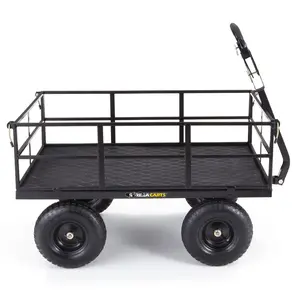 Gorilla Cart GOR1200-COM 9 Cubic Feet Heavy Duty Steel Utility Wagon Cart, Black
