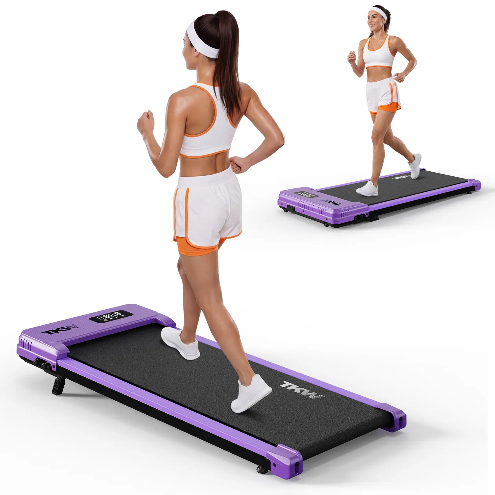 Under Desk Treadmill Walking Pad - 5% Incline, Remote Control, Lightweight, Easy Storage for Office Fitness