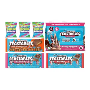 Feastables by MrBeast - TikTok Exclusive Feastables Best Sellers Bundle - Perfect For Sharing - Peanut Butter Cups, Chocolate Milk, Sour Strikes, Chocolate Bars, Adults & Kids, Candy, Cocoa, Fairtrade Certified, Kosher, Gifting or Snacking