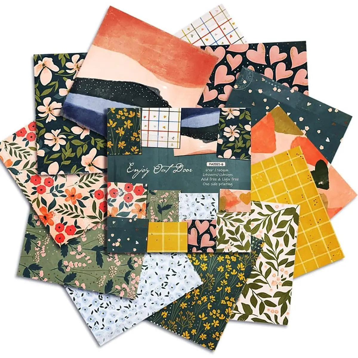 24 Sheets Scrapbook Paper Pads, 6X6 Single-Sided Cardstock, Decorative Craft Paper,  , DIY Decopodge, Journal Scrapbooking, Card Making