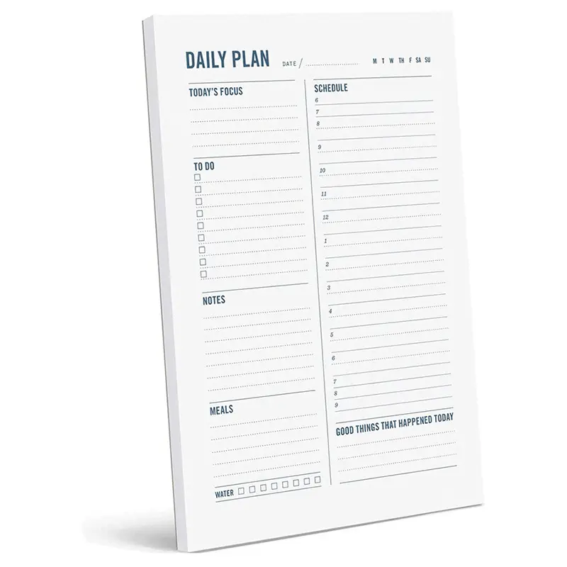 Daily Planner Sticky Notes for Hourly Organization, Adhd Planner, Productivity Planner, Schedule Planner, Time Block Desk Mat, 6x9 Inches with 50 Undated Pages, Office Organizer