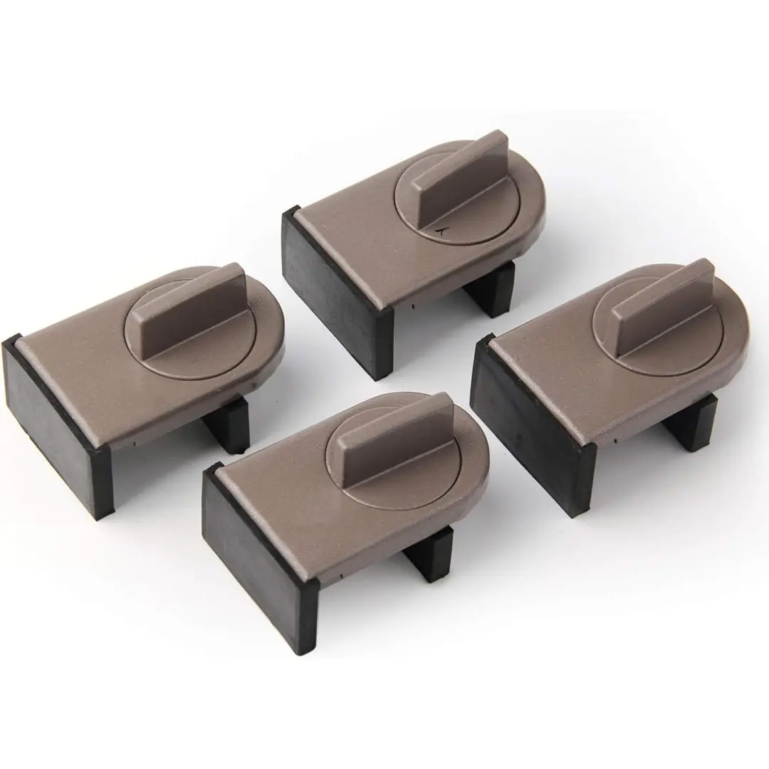 4 Pack Adjustable Sliding Window Locks Window Wedge Stop for Home Window Safety and Security Easy to Install Adjustable Window Locking Device
