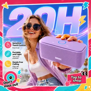 DOSS SoundBox Touch Wireless Bluetooth Stereo Portable Speaker, 12W HD Sound Bass, IPX5 Waterproof, 20H Playtime, Touch Control, Handsfree Mic Audio, Smart Device & Mobile Compatibility, Micro USB Rechargeable, Black for Home & Outdoor Use fathersdaygift,