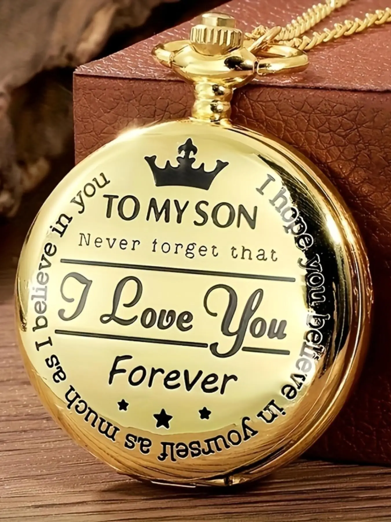Men's Vintage Round Dial Quartz Watch, Crown & Letter Pattern Pocket Watch for Men, Retro Style Quartz Watch for Daily Life, Casual Round Dial, Analog Quartz Watches, Analogue Quartz Watch