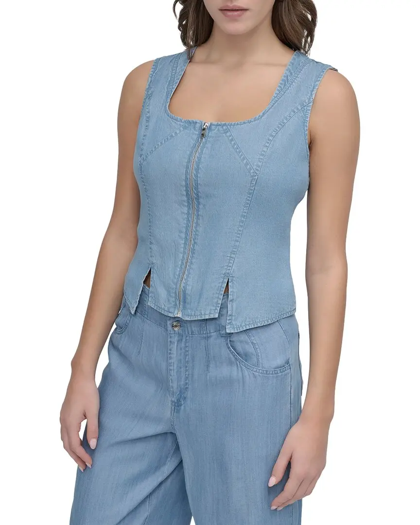 DKNY Zip Front Corset Top