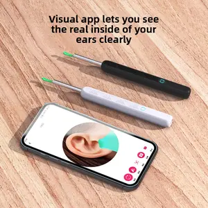 Visible Wireless High Definition Child-Friendly Ear Pick with HD Resolution & Wi-Fi Connectivity for Clear Ear Canal Viewing Black