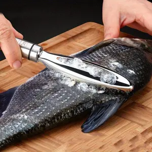 Kitchen accessories Stainles Fish Scales Scraping Graters Fast Remove Fish Cleaning Peeler Scraper Fish bone tweezers tool, Kitchen Utensils Gadgets, Stainless Steel