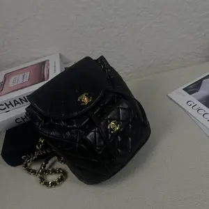 Pre-owned CHANEL vintage SN5 Duma Quilted Lambskin Leather Backpack
