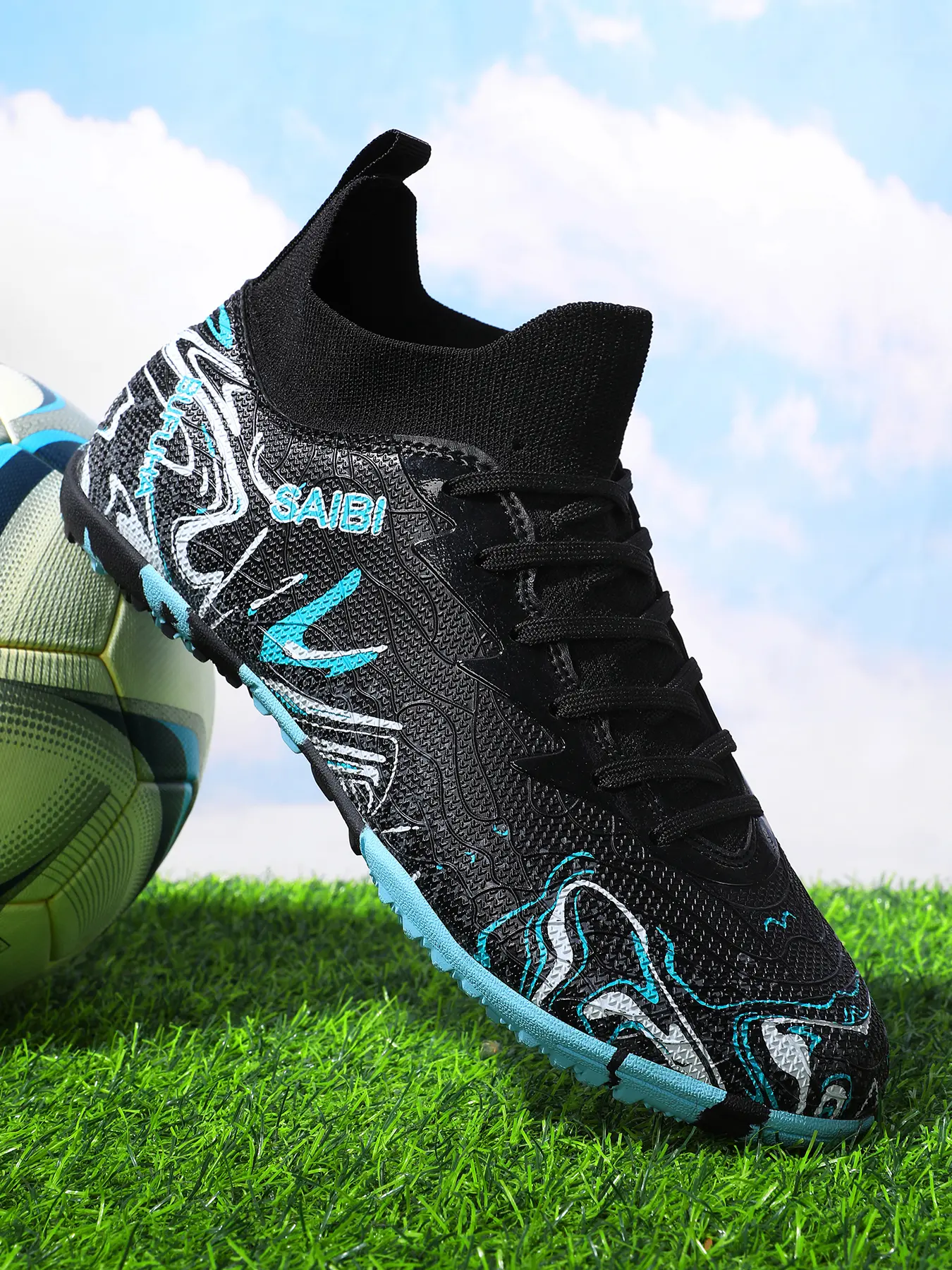 Four-Season Breathable Soccer Shoes Sports Football Shoes Training Soccer Boots Football Cleats Fg/ag Long Studs, Anti-Slip Indoor Outdoor Training Match Sneakers, Ankle Protection, Multiple Colors Available