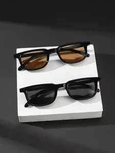 Men's Classic Rectangular Frame, Lightweight Pure Color Frames, Ideal for Holiday Outdoors and Daily Outdoor Activities, Lightweight Durable Sunglasses