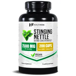 HealthFare Stinging Nettle Root Extract 7500mg | 200 Vegan Capsules | Extra Strength Herbal Supplement | Supports Prostate, Urinary & Hair Health | Non-GMO, Gluten-Free | Made in USA