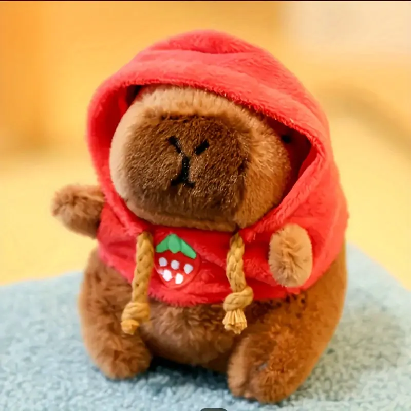 Adorable Capybara Plush Toy with Hoodie Design, Soft Stuffed Animal, Cute Stuffed Animal, Soft Huggable, Soft Cuddly Gift, Soft Durable Pet Companion for Dogs & Cats, Decorative Accessory for Home