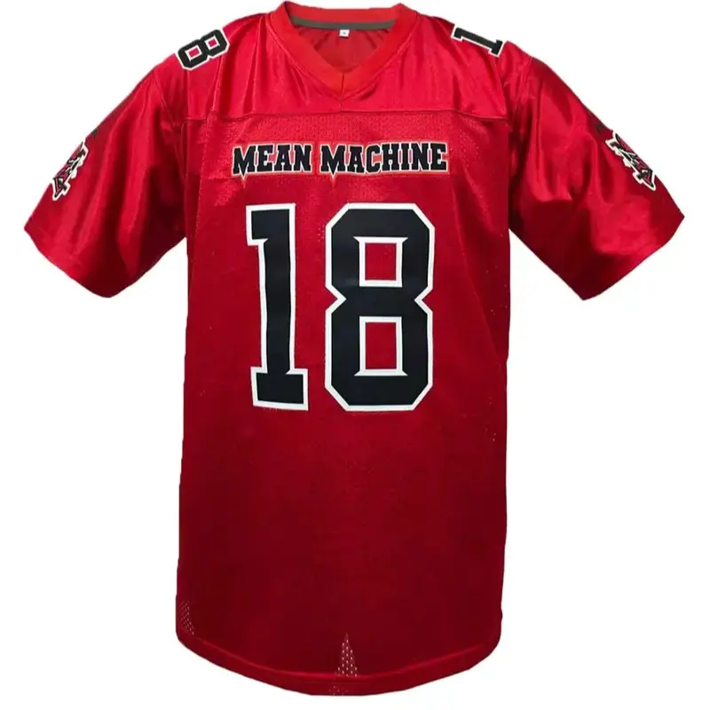 Men's #18 Paul Crewe Mean Machine Movie American Football Apparel Sporty Jersey Shirts Loose Fit Breathable Rugby Shirt Vintage Embroidered Casual Short Sleeve Unisex Outdoor Sports Wear, Jersey Top, Sports Clothing, Embroidery Sportswear