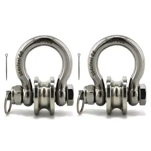 2PCS Heyous Pulley Wheel Stainless Steel 304 Pulley Block Pulley Sheaves Pulley Bearing with Safety Bolt U Groove Pulley Wheel