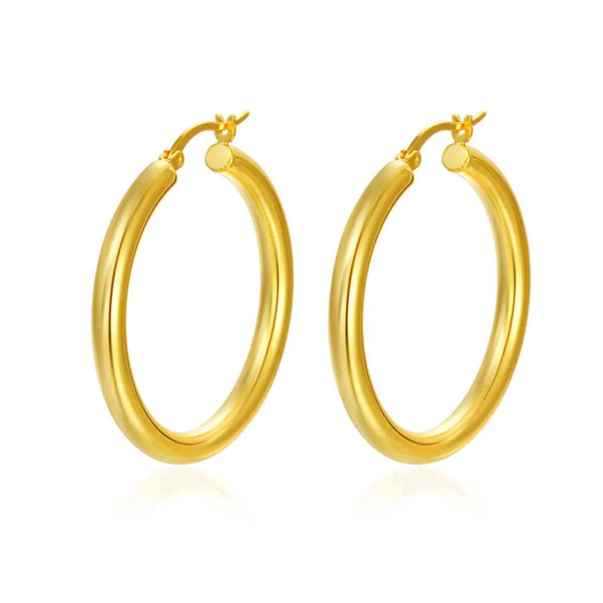 Minimalist, Fashionable, Trendy, Sophisticated, Creative Design: Large Hoop Earrings for Women—Statement, Versatile Earrings, 4mm Thick Hoops, Hypoallergenic, Lightweight, Gold-Toned, Oversized Hoops, 25/30/40/50/60/70MM