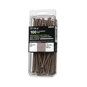 212 MAIN Deckfast Cap-Tor XD Epoxy Coated Decking Screw Fasteners, 2.75 in. Reverse Thread Star Driver Screws for Cedar Capstock & Composite, CXD81L10275 Model, Pack of 100