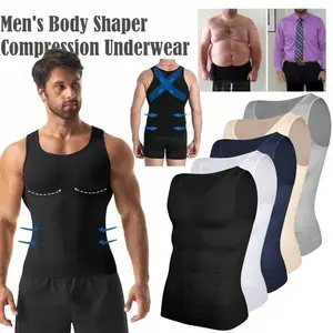 Mens Compression Shirt, Tummy Control Vest, Gynecomastia Compression Shirts, Seamless Menswear Body Shaper, Abs Abdomen Undershirts, Breathable Lightweight Stretchy Comfortable Tank Tops, Shapewear