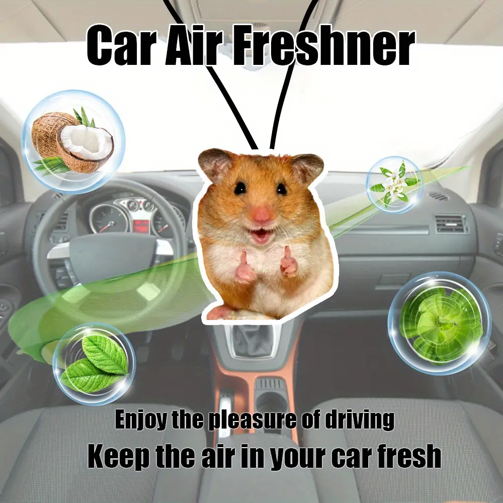 1/5/10pcs Thumbs-up Hamster Creative Car Air Freshener｜Approval Pet Double-Sided Scent Card for Mirror & Vent, Social Interaction Healing Decor, Car Fragrance, Car Odor Remover