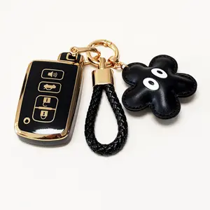 for Toyota Car Key Protection Set, Car Key Accessory, Includes Keychains Soft Durable Tpu Key Cover, Car Key Protector, Fits Toyota Tundra Tacoma Sequoia 4runner Highlander Rav4 Camry Corolla Avalon