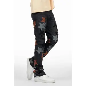 StarLane Dark Grey Stacked Flare Jean