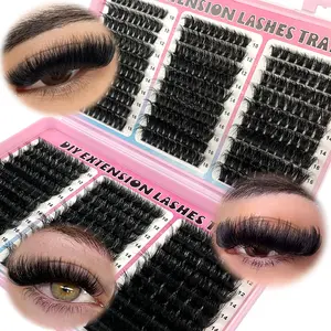 200D/160D/120D/100D/80D/60D Large capacity eyelash book single cluster false eyelashes 500pcs Thick eyelashes 0.07mm D Curled false eyelashes 10-18mm Mixed length Independent eyelashes Natural softness Eyelash extension Makeup suitable for any style