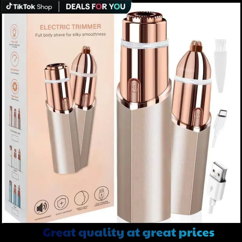 Rechargeable Eyebrow & Facial Hair Remover for WomenSmooth Brush, LED Light for Lips, Body Shaver TrimmerShaving Products Kit