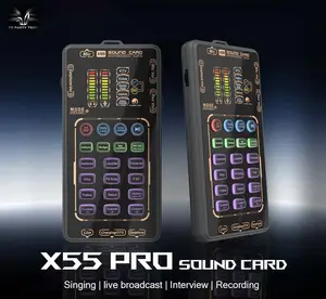 Handheld Mini Digital Sound Card Voice Changer Recording Kit - X55 Pro with Professional Chipset, Portable Multi-Device Audio Interface for Gaming, Singing
