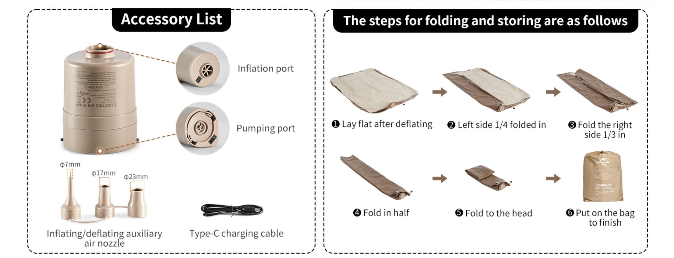 Naturehike Air Bed with Built-in Pump & Carry Bag – Inflatable Mattress For Home,Camping & Outdoor – Fast Inflation, Honeycomb Support, Lightweight