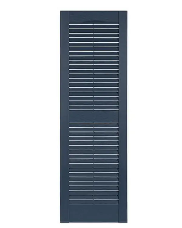 Perfect Shutters Premier Louver Exterior Decorative Shutter - Bedford Blue - 15 x 67 in.