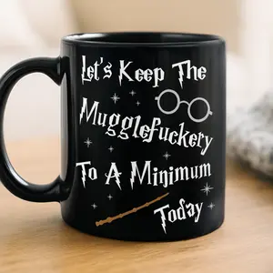 Judywin Talk - Keep The Mugglefckery Mug 11oz, Snarky Wizard Humor Gift, Cute Sarcastic Cup for Fantasy Bookworms, Office Chaos, Moody Magic Vibes